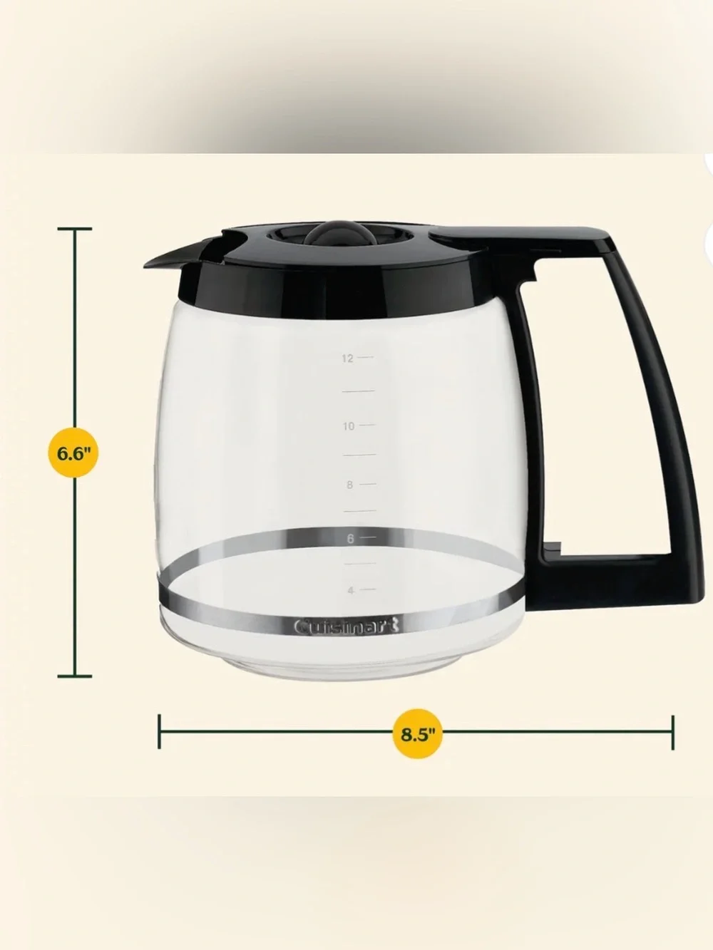 NEW 12-Cup Replacement Glass Coffee Carafe for Cuisinart Coffee Maker + Extras